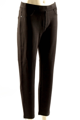 sorte stretch bukser med elastik i livet i blød jersey